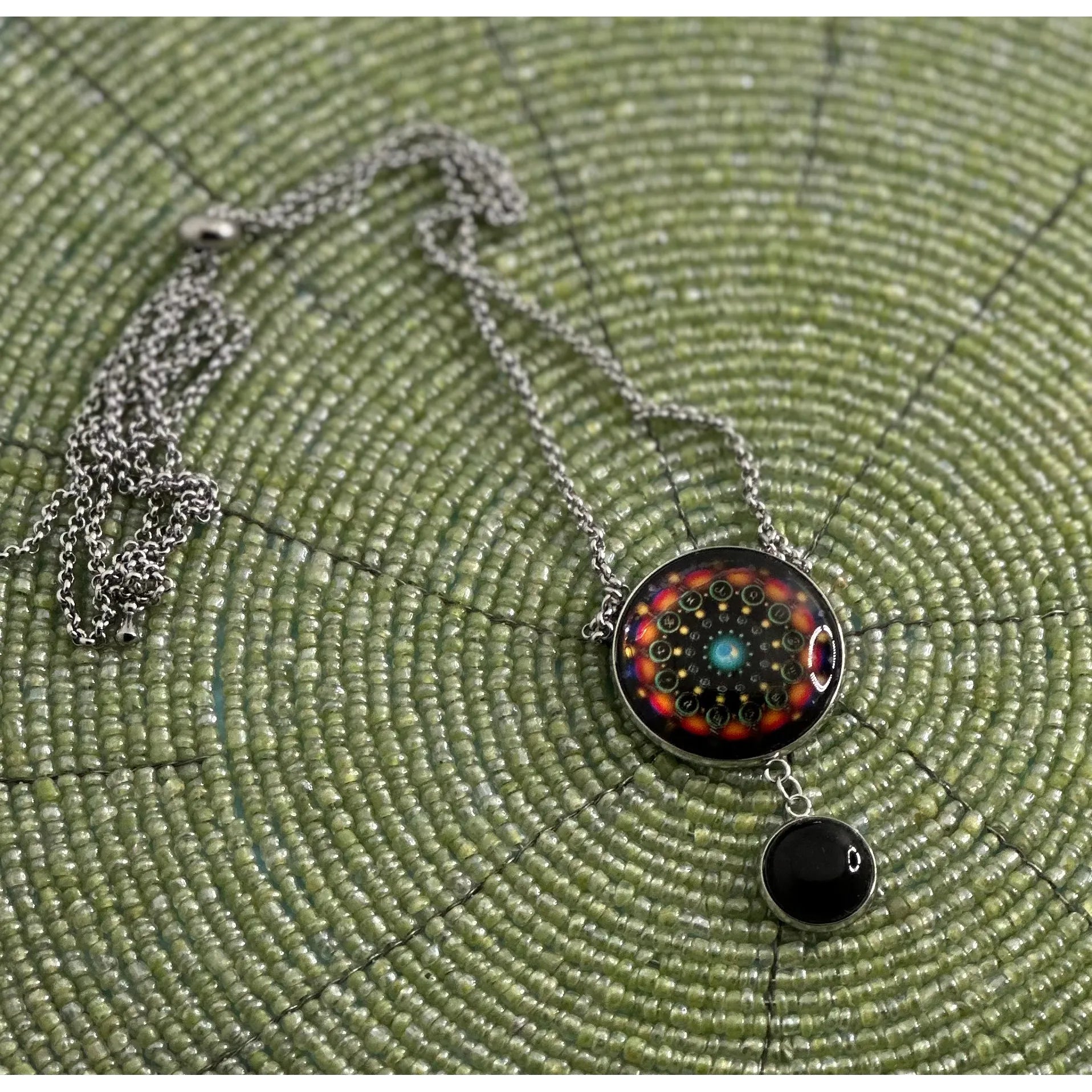 Mosaic Mandala and Stone Adjustable Necklace - Rhapsody and Renascence -Necklace - necklace, new