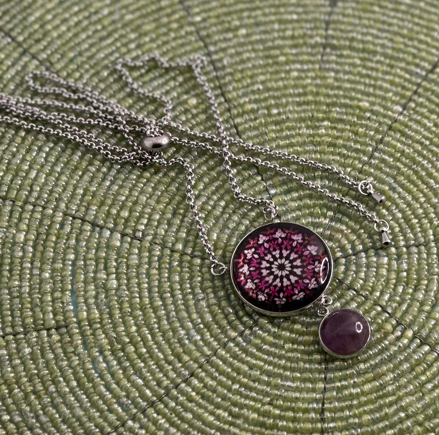 Mosaic Mandala and Stone Adjustable Necklace - Rhapsody and Renascence -Necklace - necklace, new