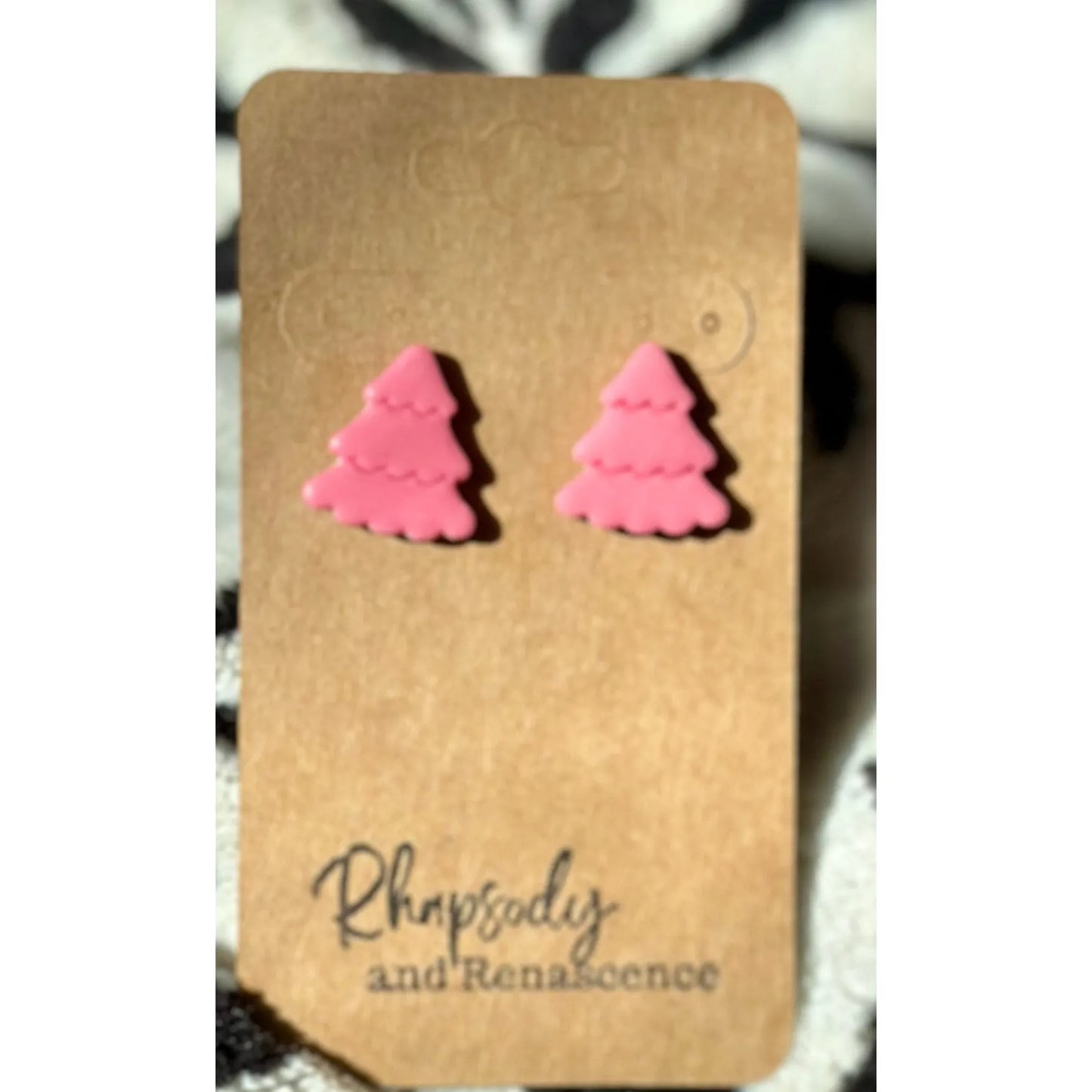 Clay Christmas Tree Earrings