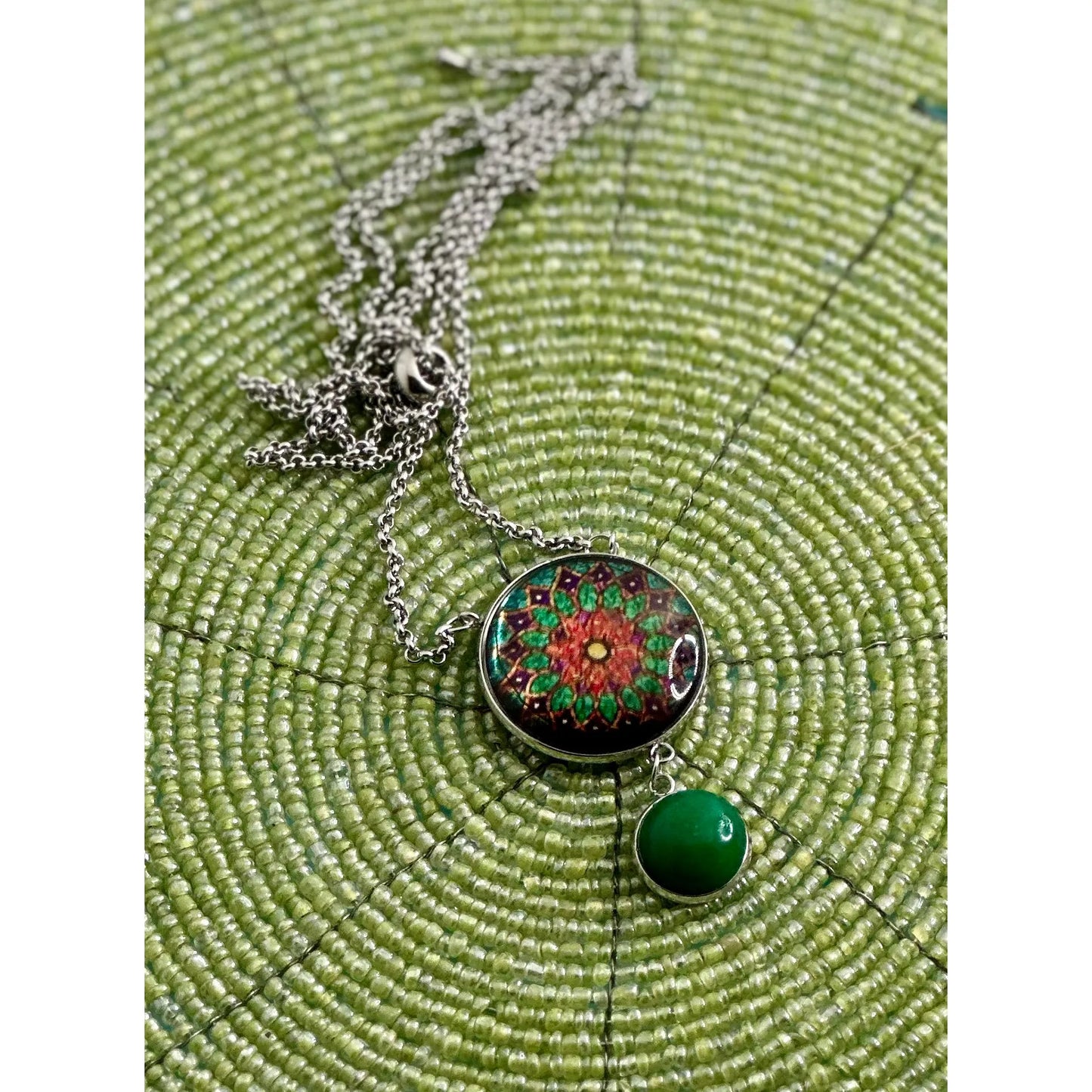 Mosaic Mandala and Stone Adjustable Necklace - Rhapsody and Renascence -Necklace - necklace, new