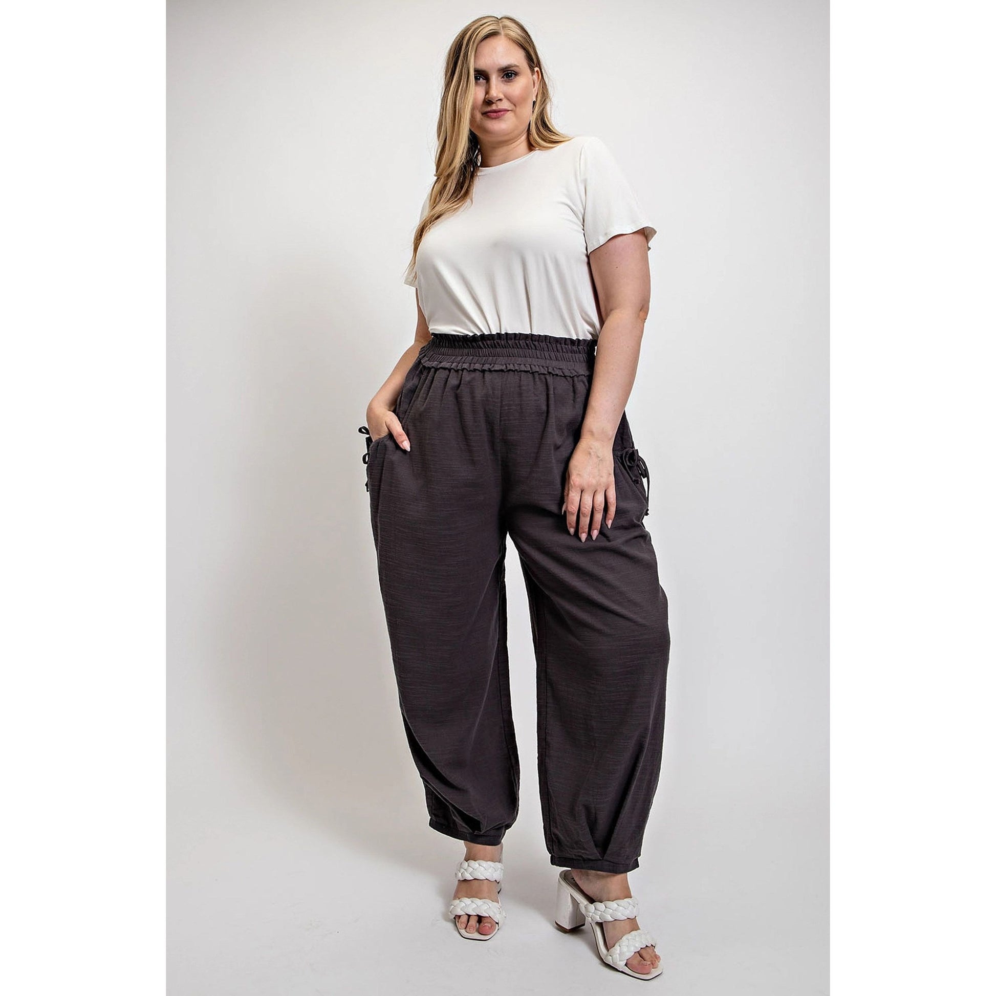 Ramona Cotton Pants With Side Pocket - Rhapsody and Renascence -Pants - boho, cotton, misses, pants, plus, plus size