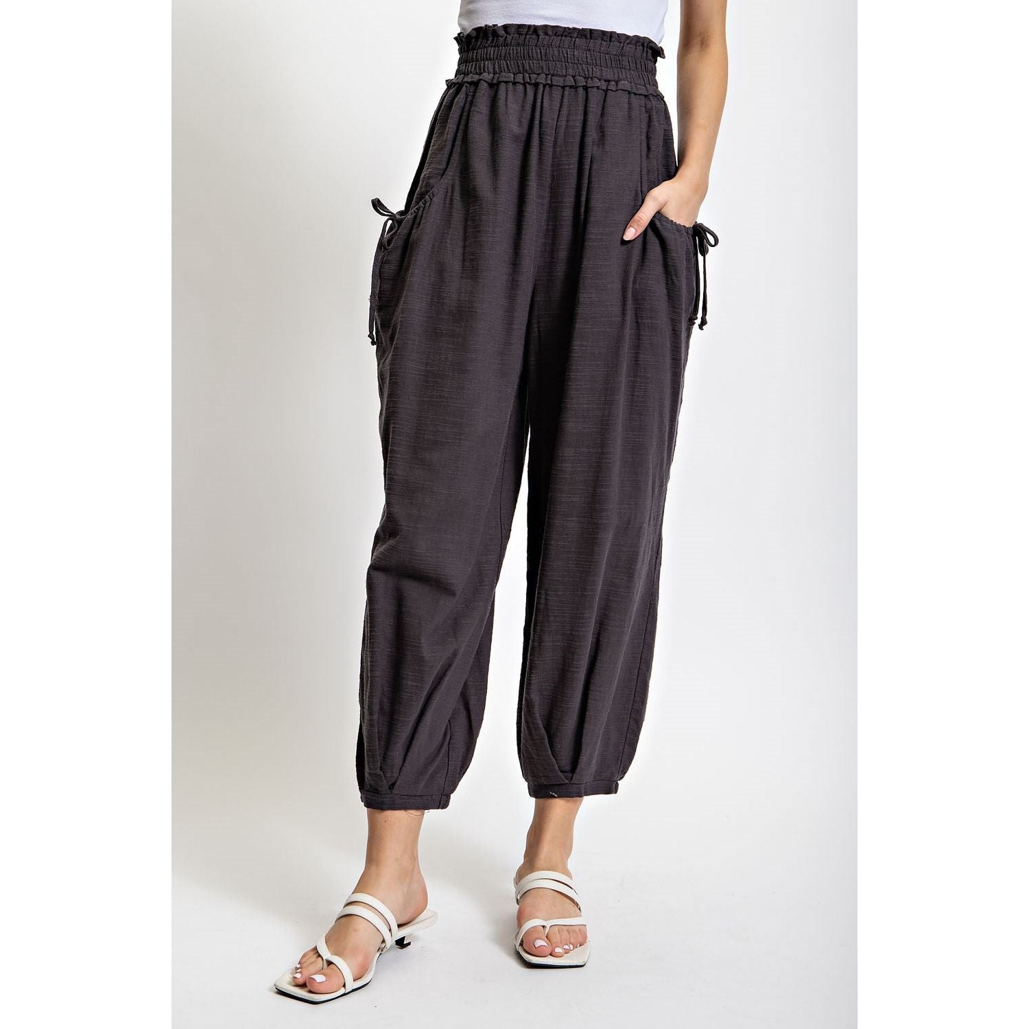 Ramona Cotton Pants With Side Pocket - Rhapsody and Renascence -Pants - boho, cotton, misses, pants, plus, plus size