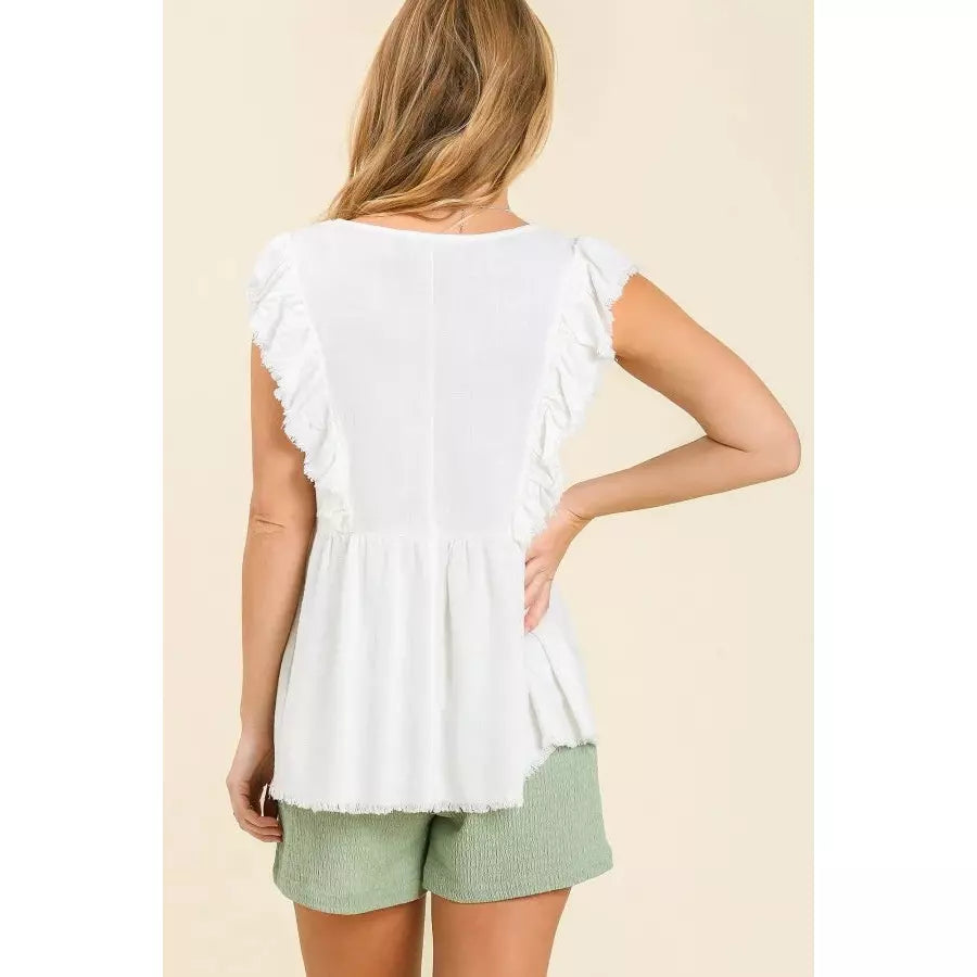 Kay Ivory Cotton/Linen Blend Top - Rhapsody and Renascence