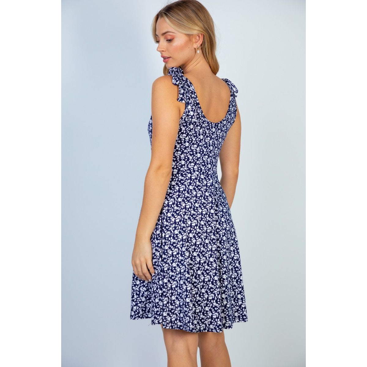 Eleni Blue and White Floral Dress - Rhapsody and Renascence