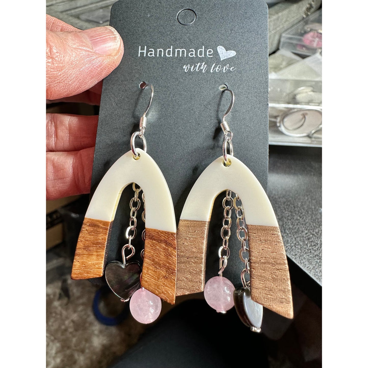Barbie Resin and Wood Dangling Earrings- Multiple Colors - Rhapsody and Renascence